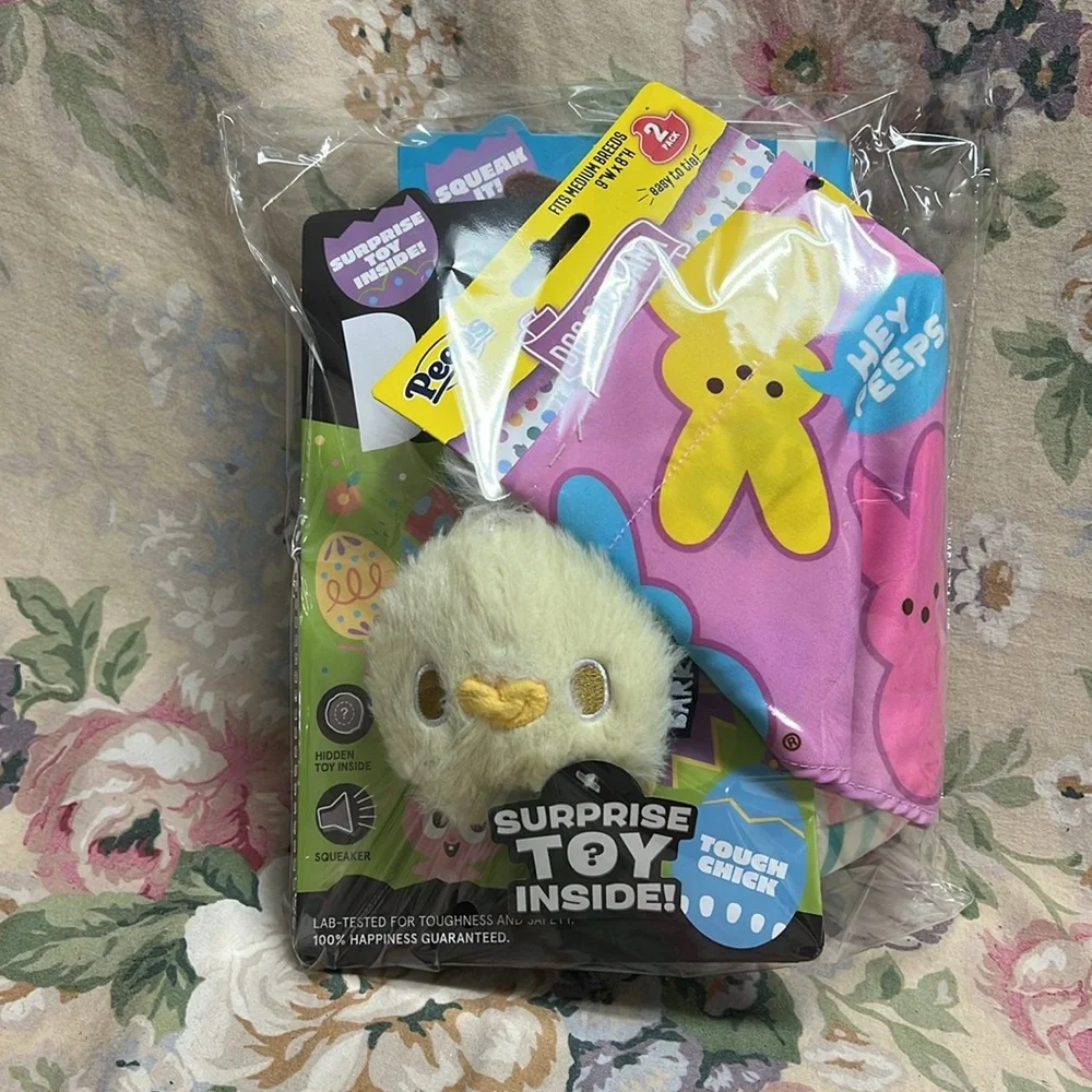 Dog Easter dog toys and bandanna